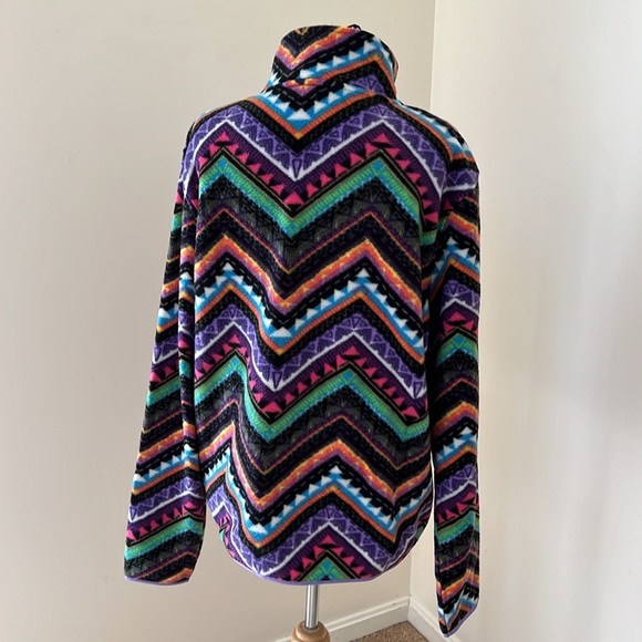 New! Wesc unisex zigzag print fleece jacket. Mens large and women’s X large. - Picture 3 of 8
